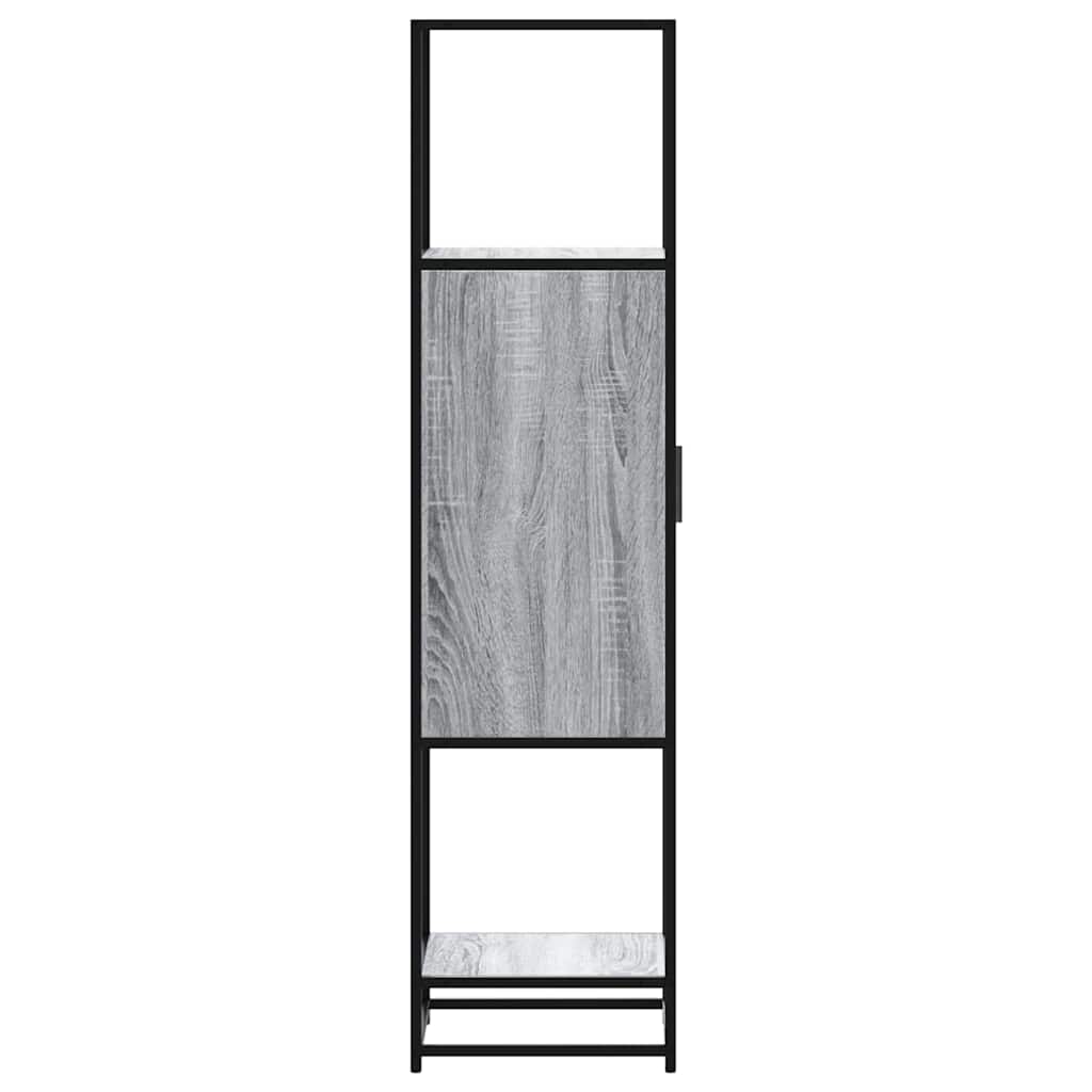 Highboard grå sonoma 35,5x35x139 cm konstruert tre og metall
