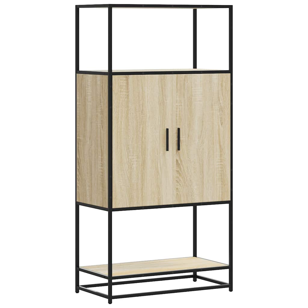 Highboard sonoma eik 68x35x139 cm konstruert tre og metall