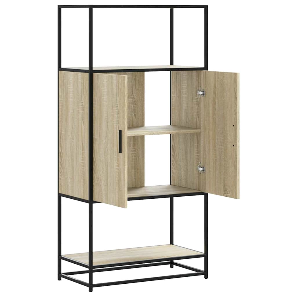 Highboard sonoma eik 68x35x139 cm konstruert tre og metall