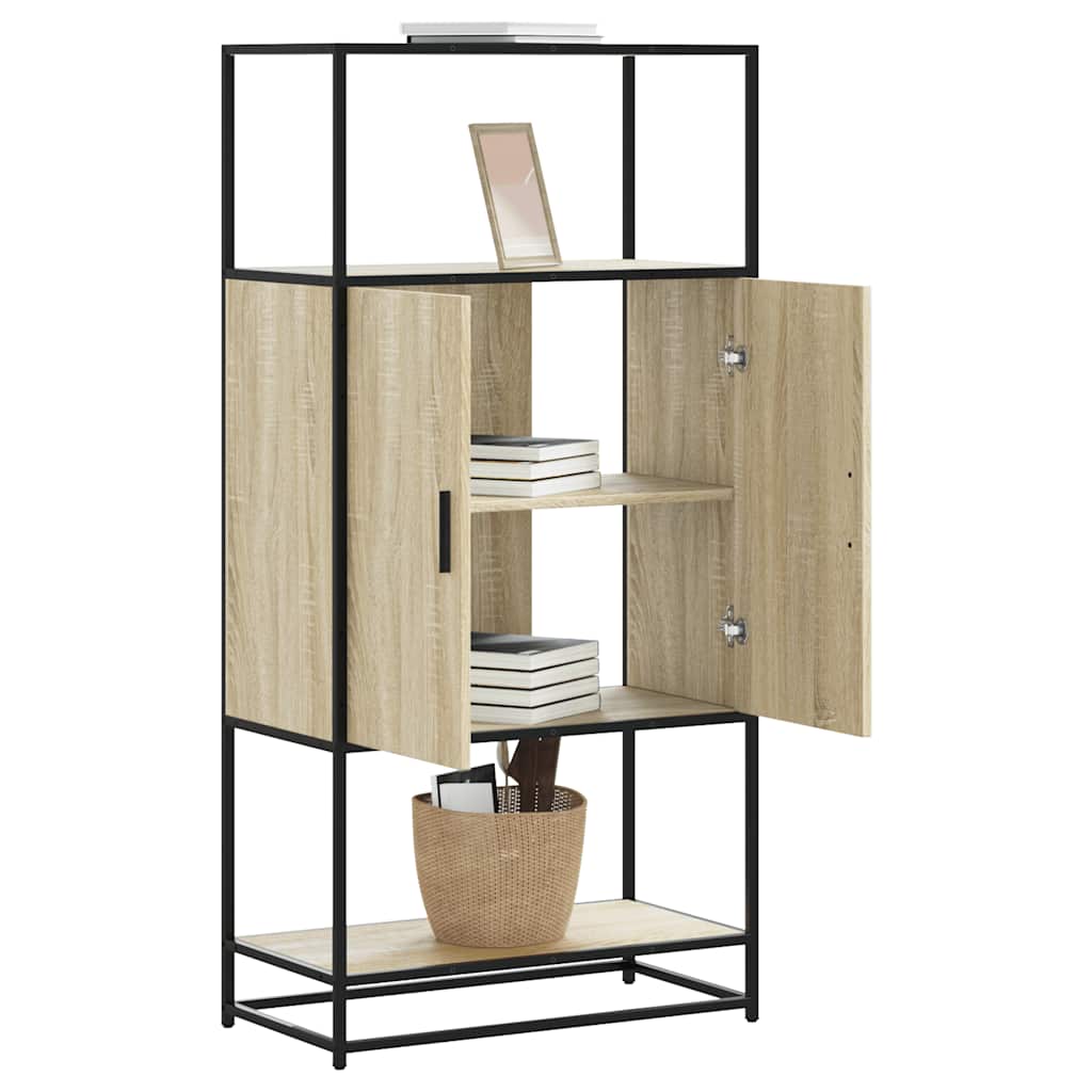 Highboard sonoma eik 68x35x139 cm konstruert tre og metall