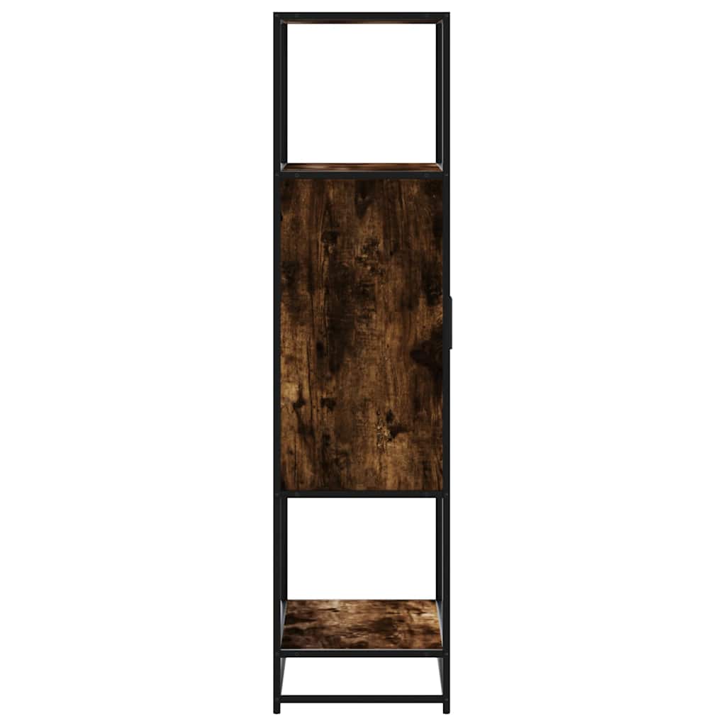 Highboard røkt eik 68x35x139 cm konstruert tre og metall