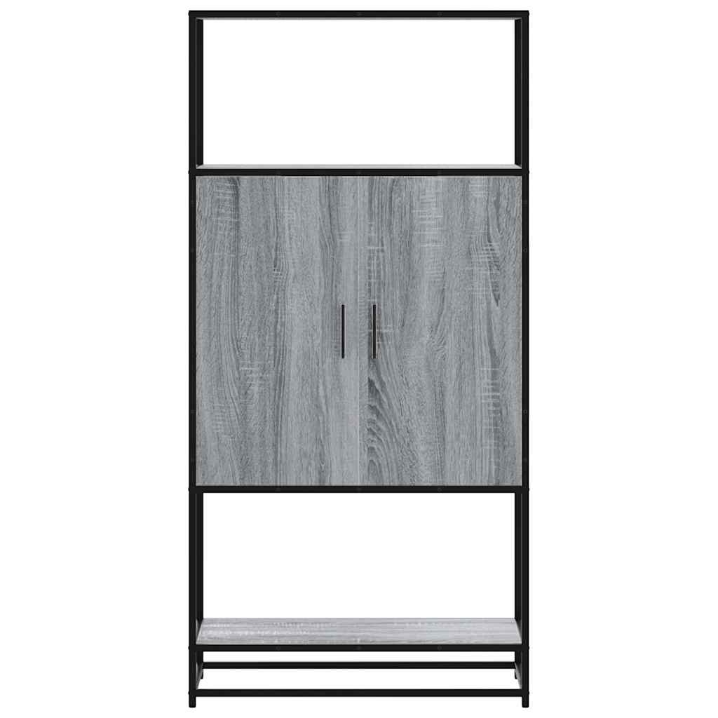 Highboard grå sonoma 68x35x139 cm konstruert tre og metall