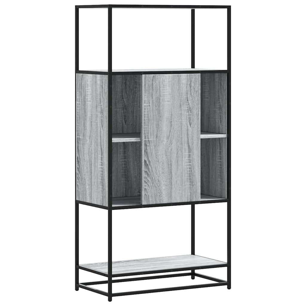 Highboard grå sonoma 68x35x139 cm konstruert tre og metall