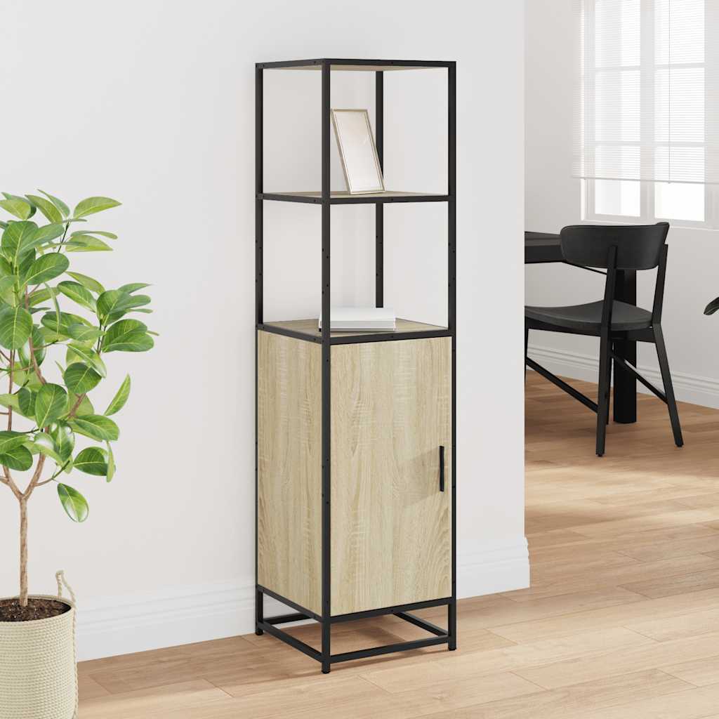 Highboard sonoma eik 35,5x35x139 cm konstruert tre og metall