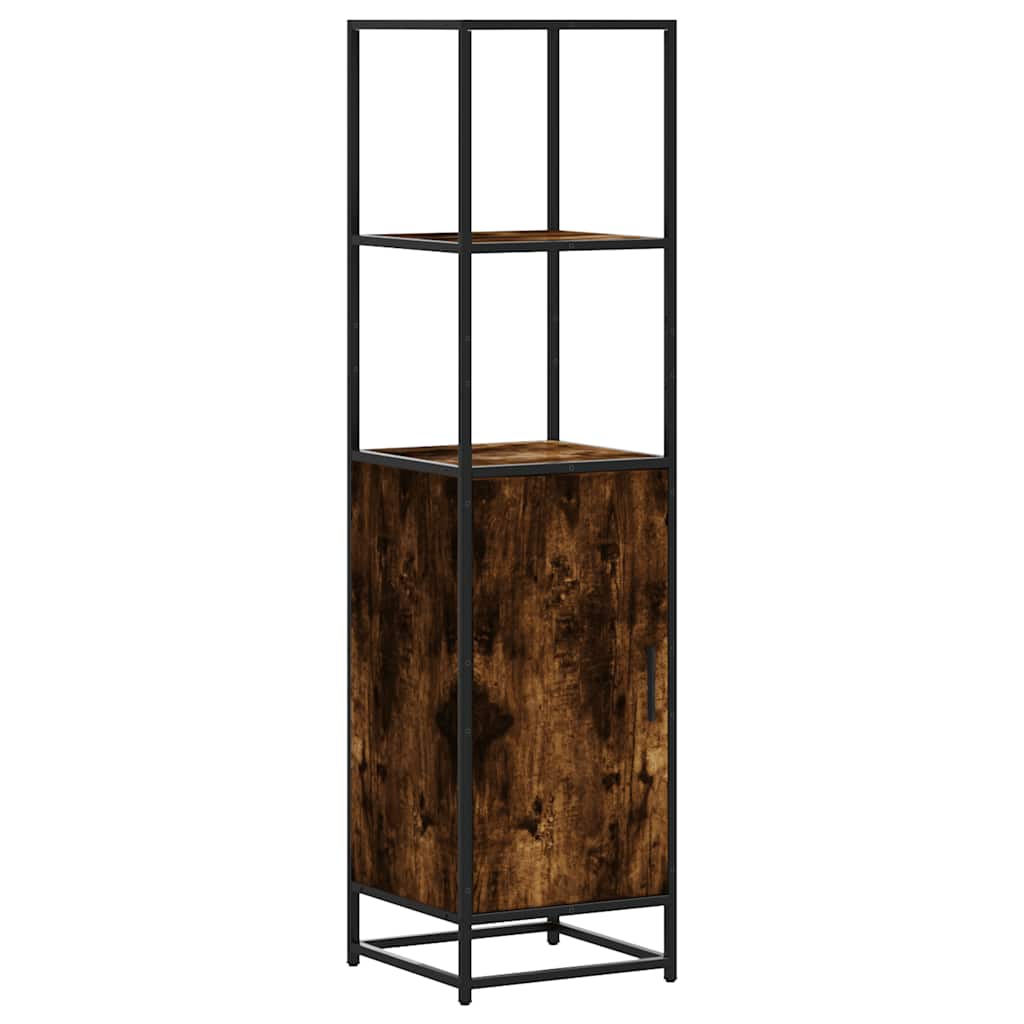 Highboard røkt eik 35,5x35x139 cm konstruert tre og metall