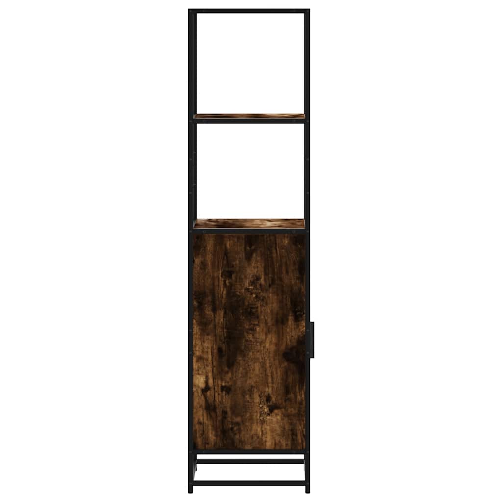 Highboard røkt eik 35,5x35x139 cm konstruert tre og metall