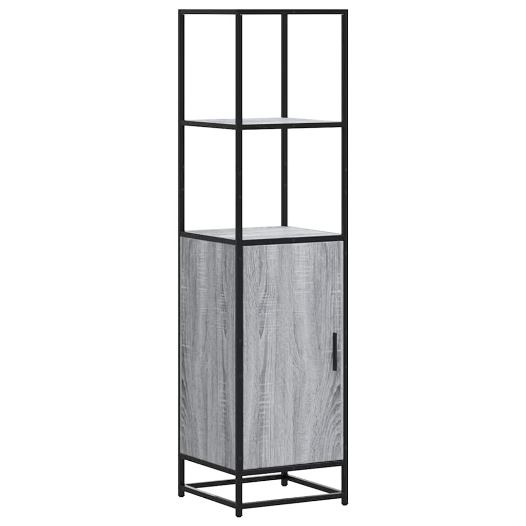 Highboard grå sonoma 35,5x35x139 cm konstruert tre og metall