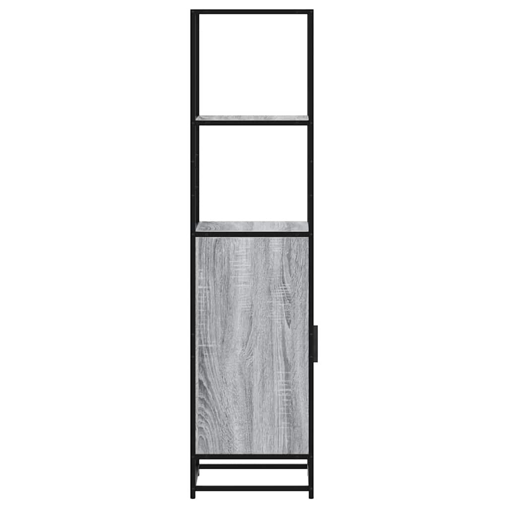 Highboard grå sonoma 35,5x35x139 cm konstruert tre og metall