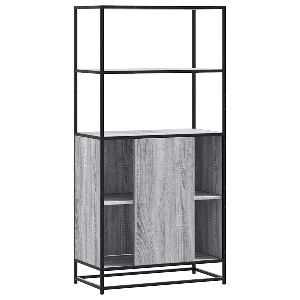 Highboard grå sonoma 68x35x139 cm konstruert tre og metall