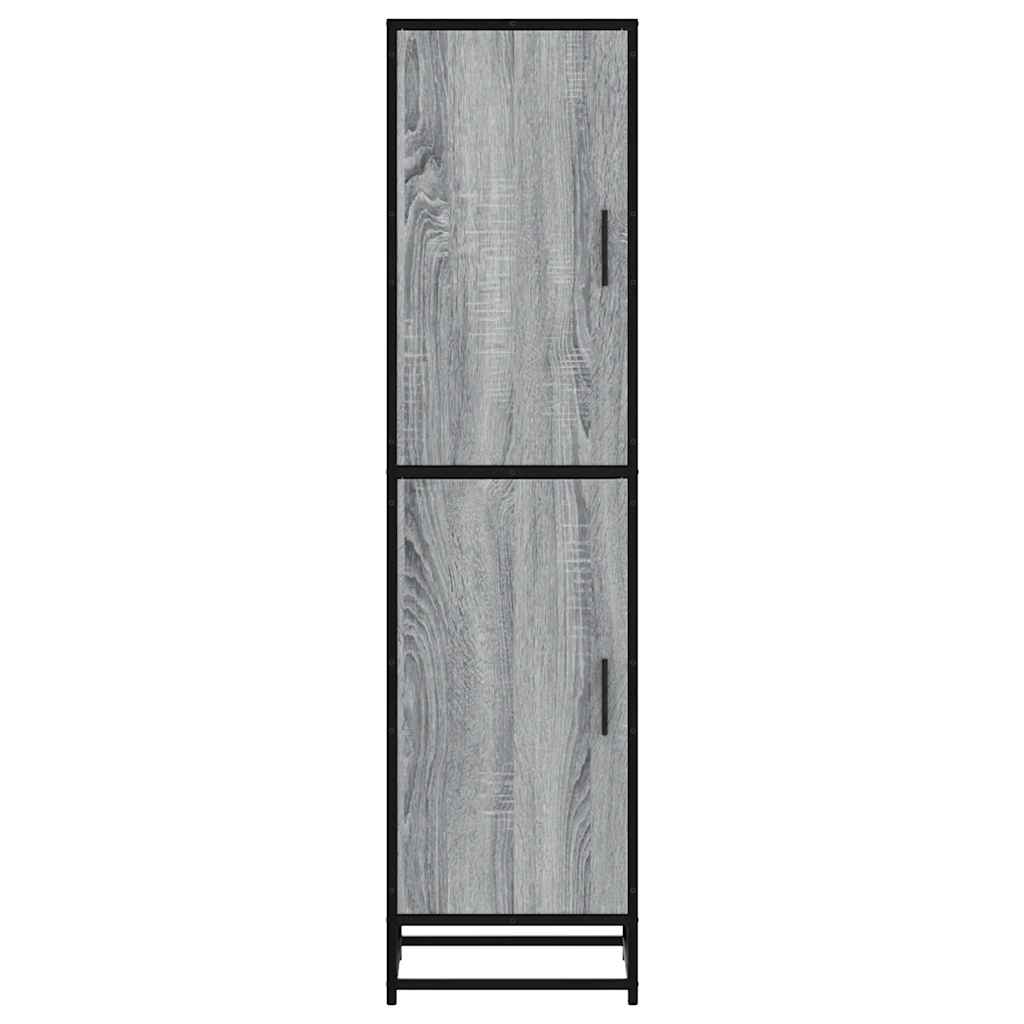 Highboard grå sonoma 35,5x35x139 cm konstruert tre og metall