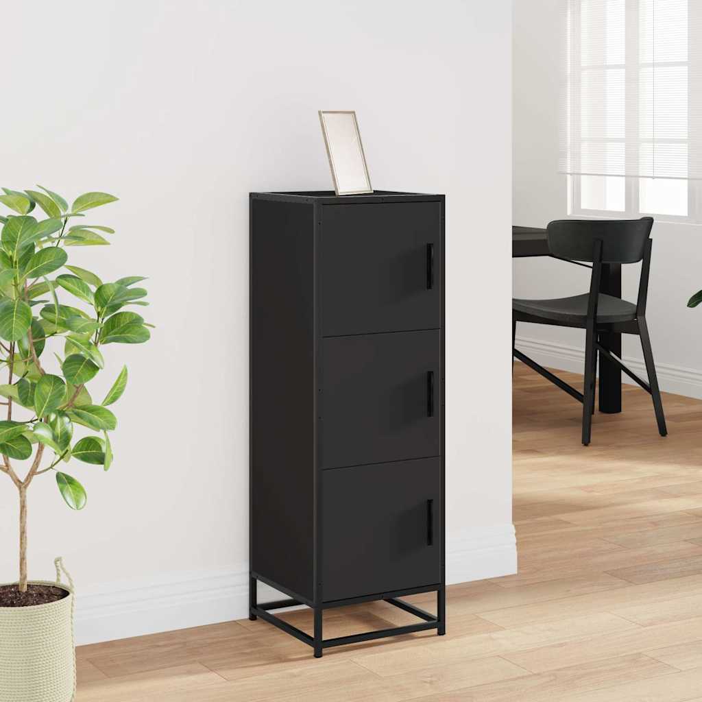 Highboard svart 35,5x35x106,5 cm konstruert tre og metall