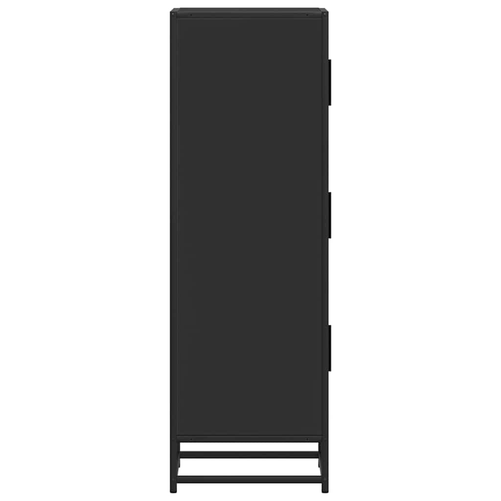Highboard svart 35,5x35x106,5 cm konstruert tre og metall