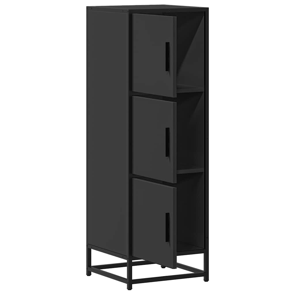 Highboard svart 35,5x35x106,5 cm konstruert tre og metall
