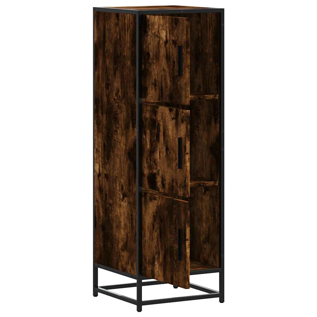 Highboard røkt eik 35,5x35x106,5 cm konstruert tre og metall