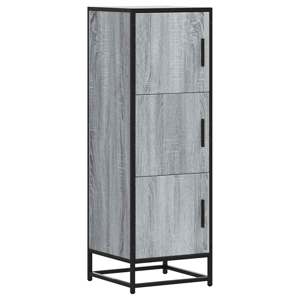 Highboard grå sonoma 35,5x35x106,5 cm konstruert tre og metall