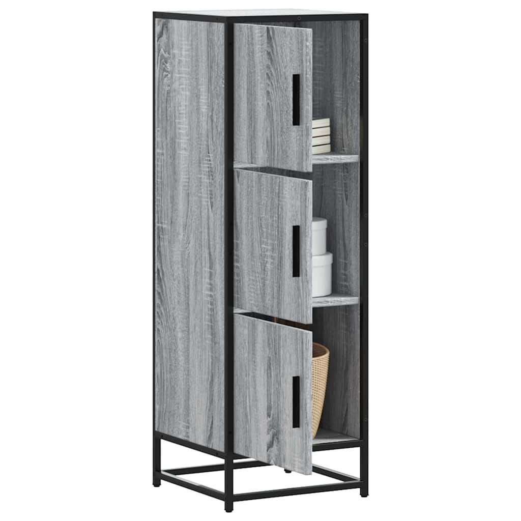 Highboard grå sonoma 35,5x35x106,5 cm konstruert tre og metall