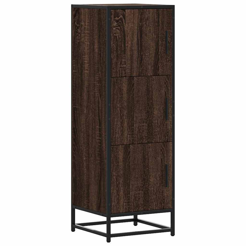 Highboard brun eik 35,5x35x106,5 cm konstruert tre og metall
