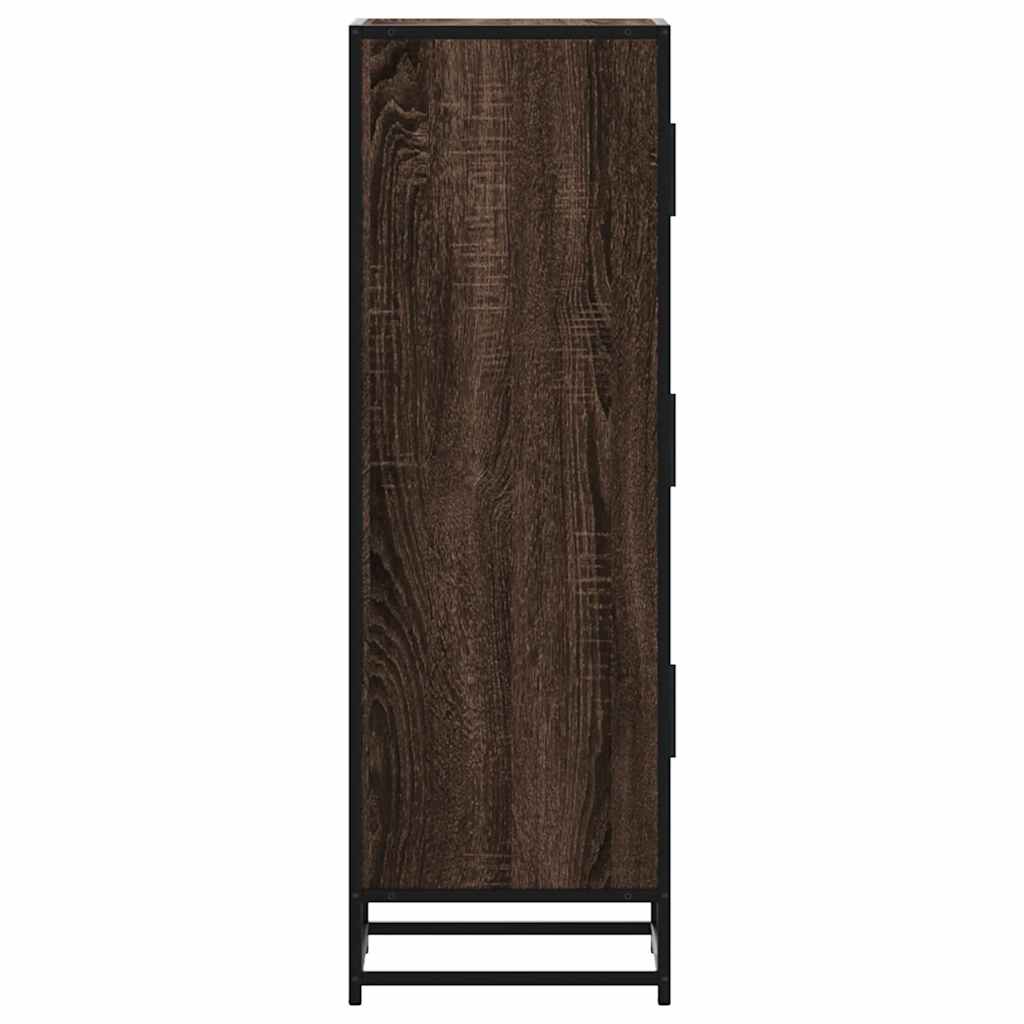 Highboard brun eik 35,5x35x106,5 cm konstruert tre og metall