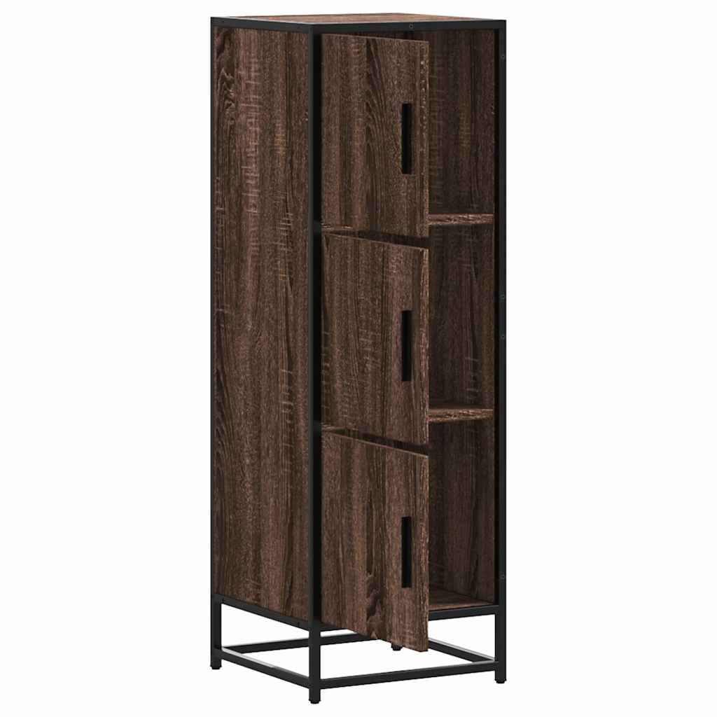 Highboard brun eik 35,5x35x106,5 cm konstruert tre og metall