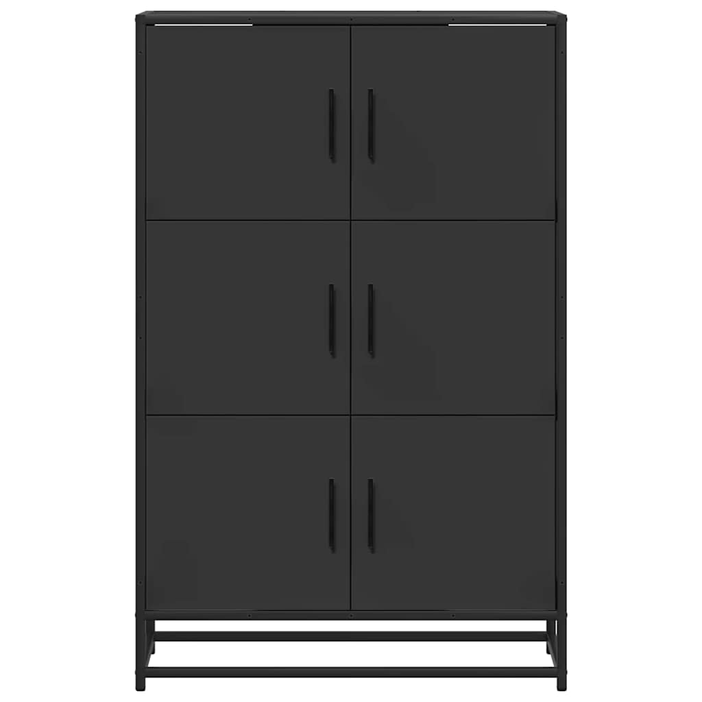 Highboard svart 68x35x106,5 cm konstruert tre og metall