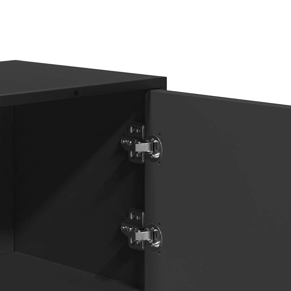 Highboard svart 68x35x106,5 cm konstruert tre og metall