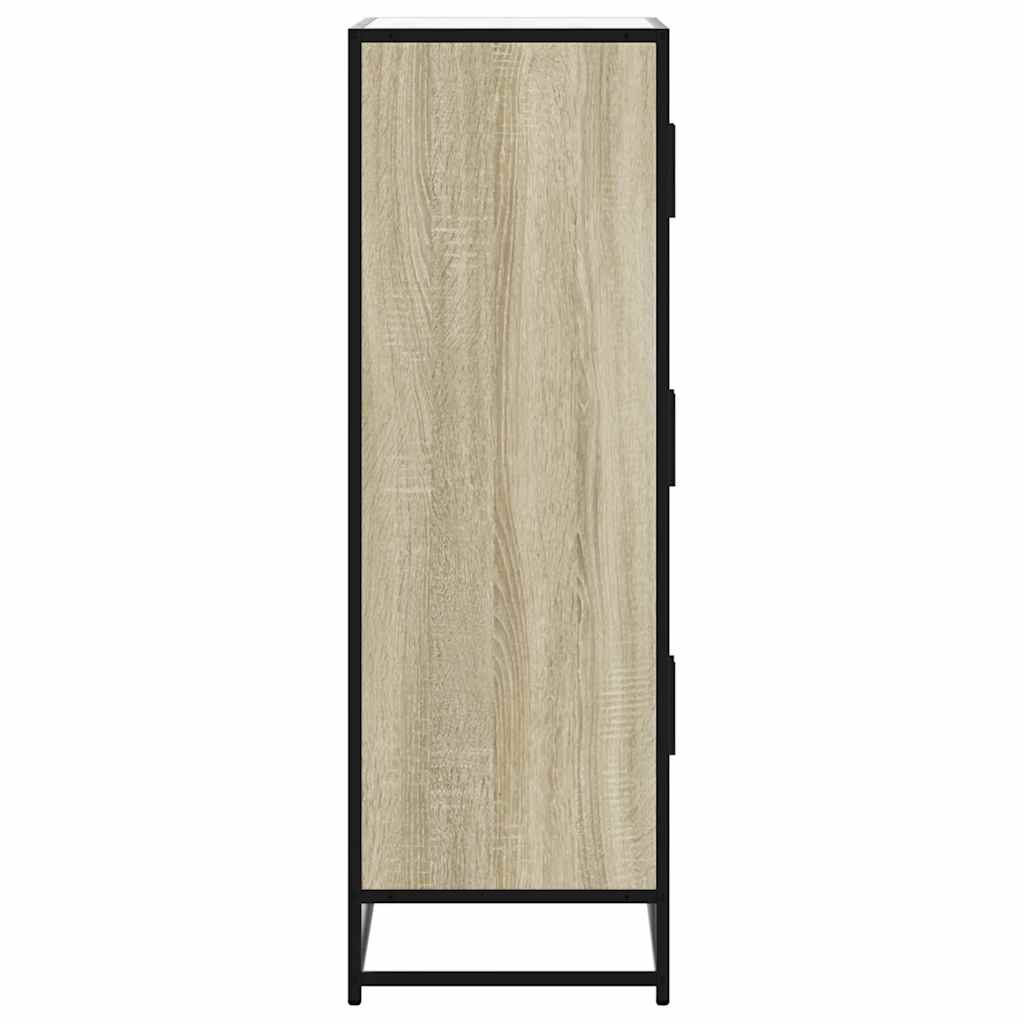 Highboard sonoma eik 68x35x106,5 cm konstruert tre og metall