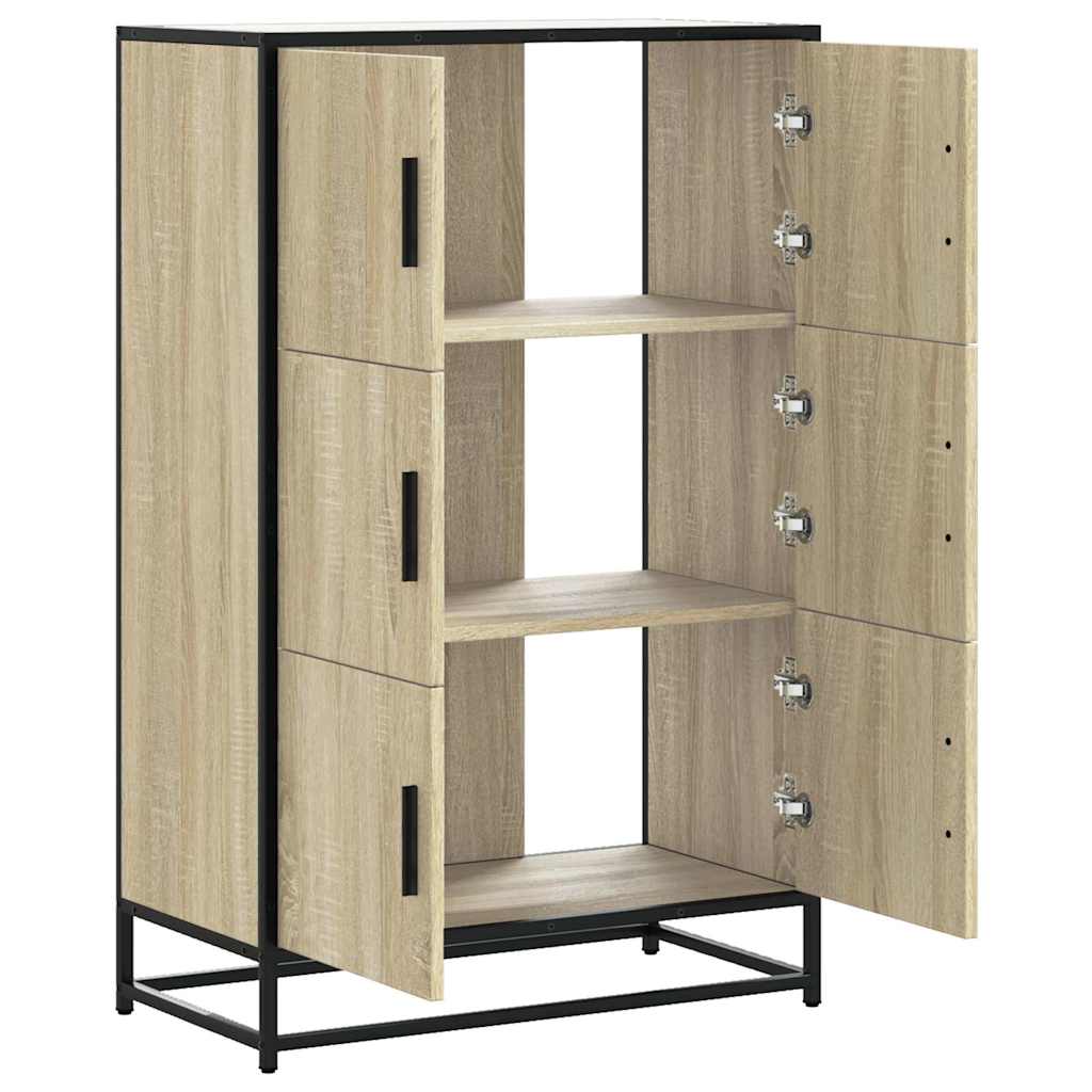 Highboard sonoma eik 68x35x106,5 cm konstruert tre og metall