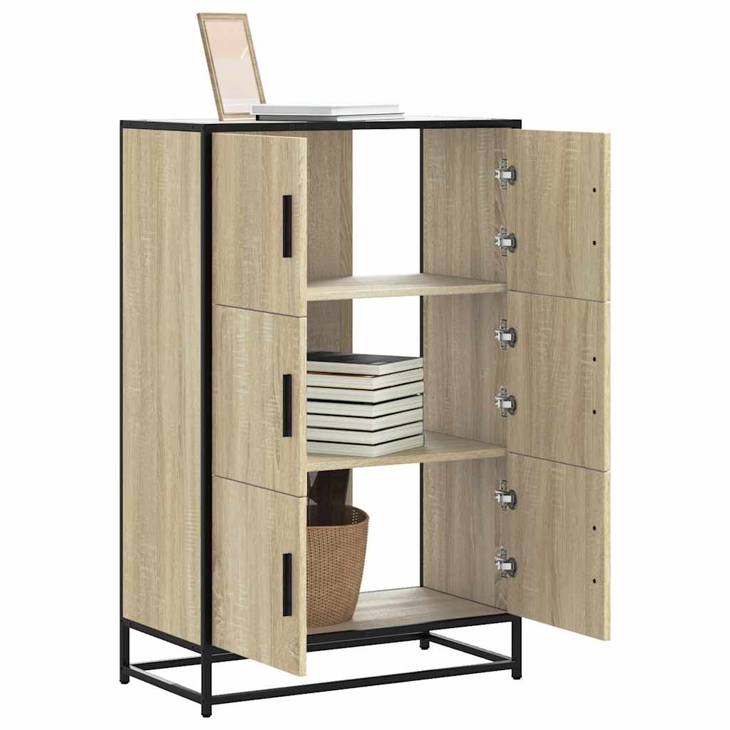 Highboard sonoma eik 68x35x106,5 cm konstruert tre og metall