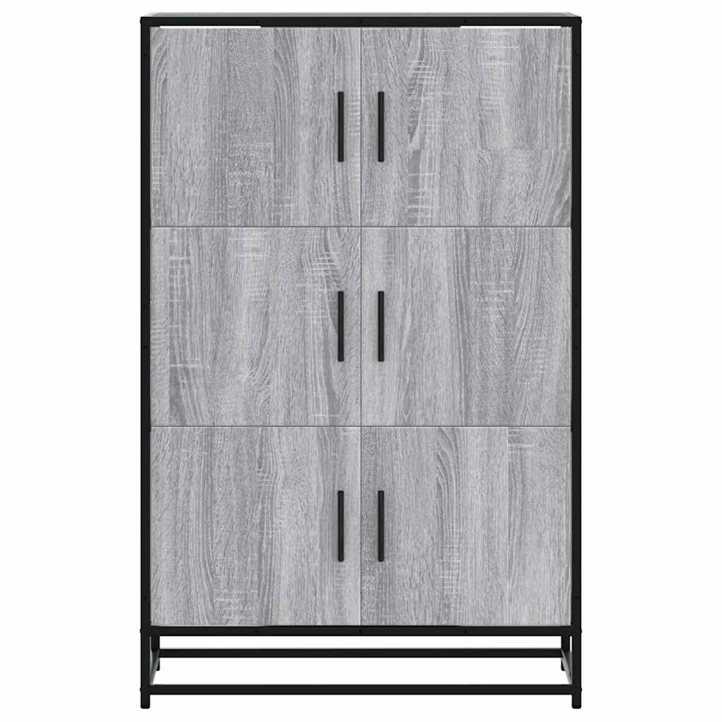 Highboard grå sonoma 68x35x106,5 cm konstruert tre og metall
