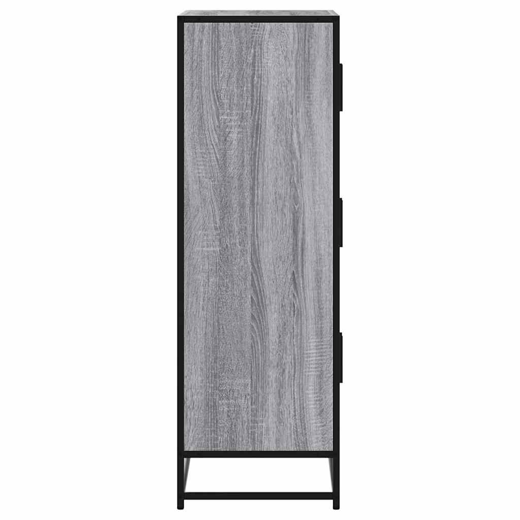 Highboard grå sonoma 68x35x106,5 cm konstruert tre og metall