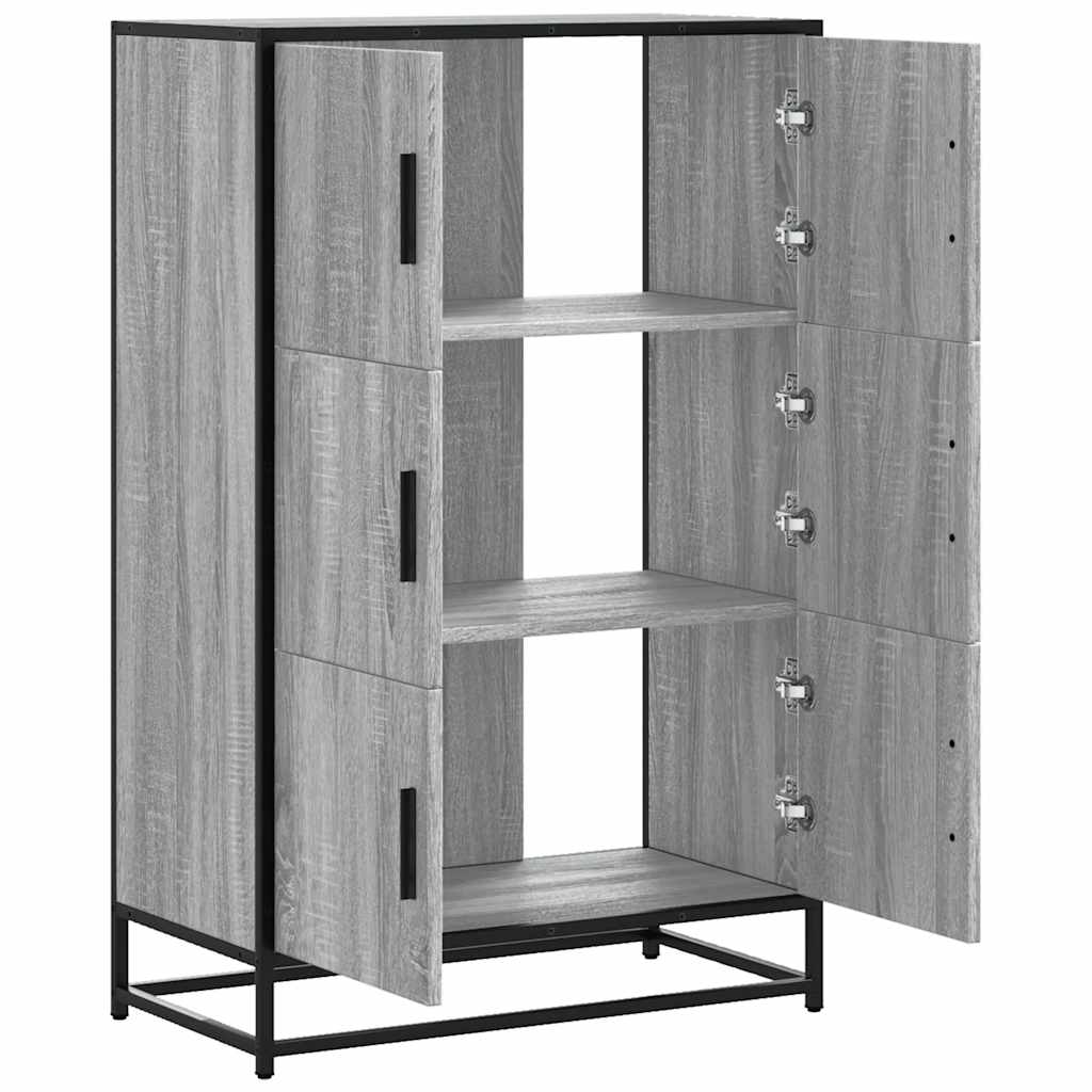 Highboard grå sonoma 68x35x106,5 cm konstruert tre og metall