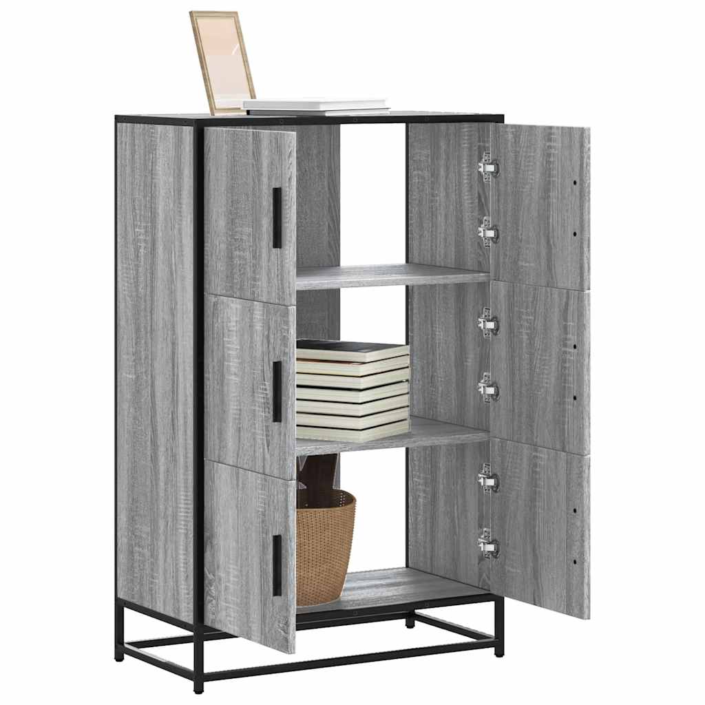 Highboard grå sonoma 68x35x106,5 cm konstruert tre og metall