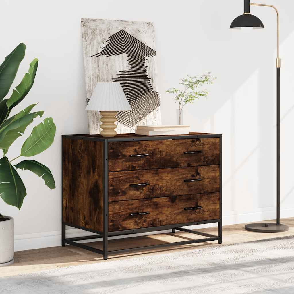 Kommode røkt eik 70x41x56 cm konstruert tre