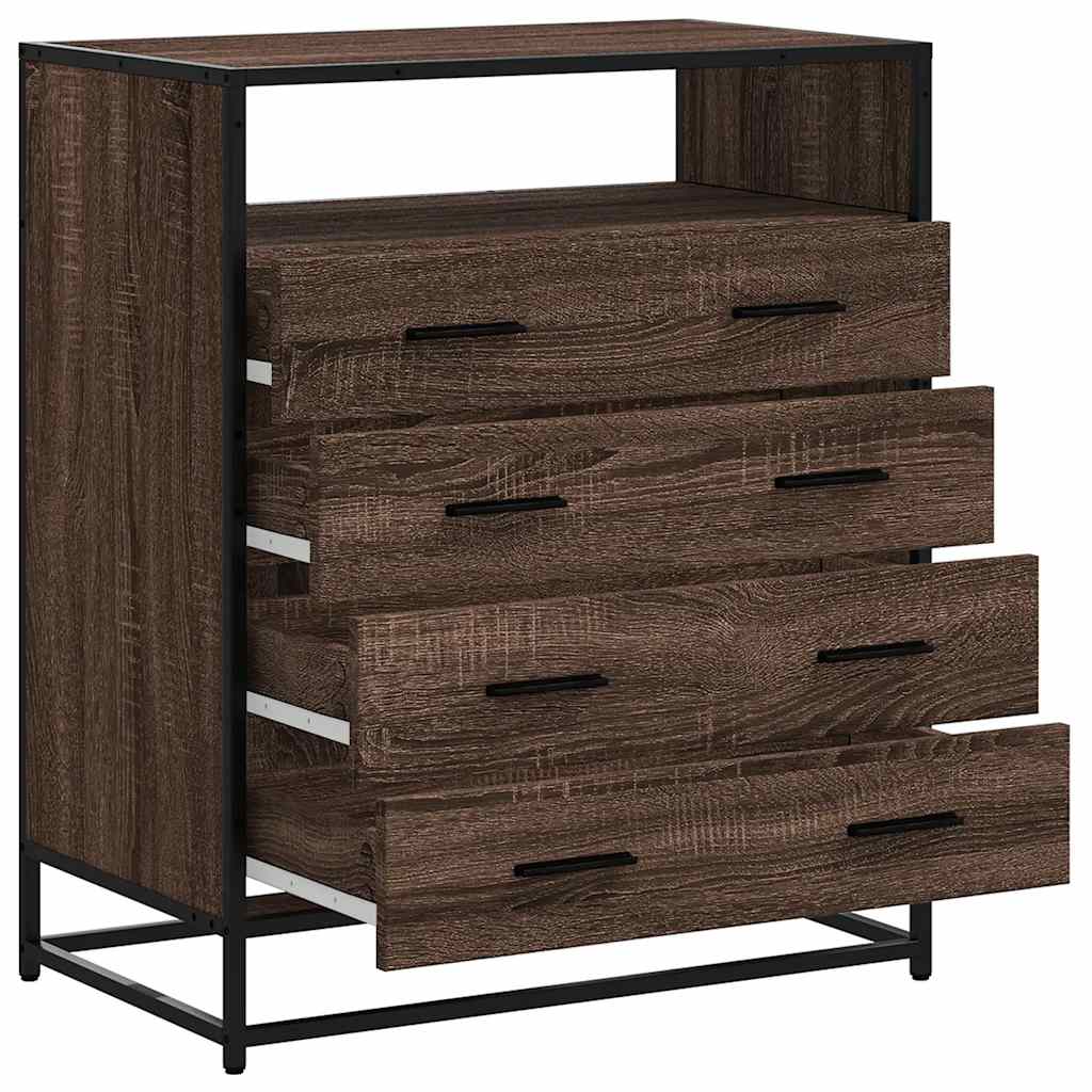 Kommode brun eik 70x41x83,5 cm konstruert tre