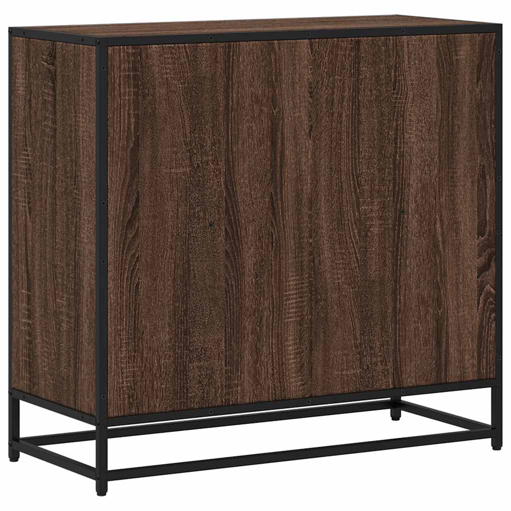 Bokhylle brun eik 80,5x35x76 cm konstruert tre