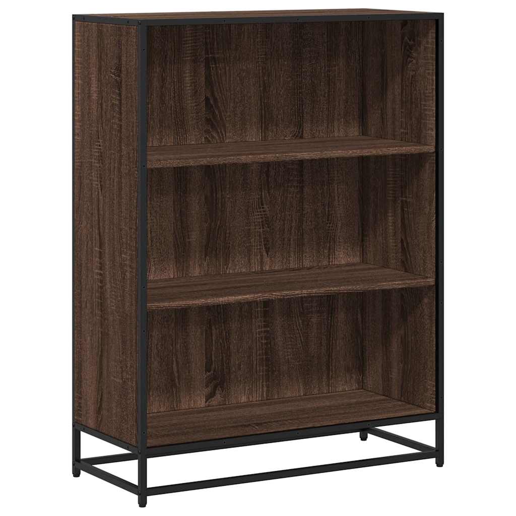 Bokhylle brun eik 80,5x35x107,5 cm konstruert tre