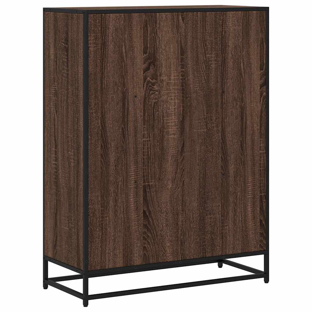 Bokhylle brun eik 80,5x35x107,5 cm konstruert tre
