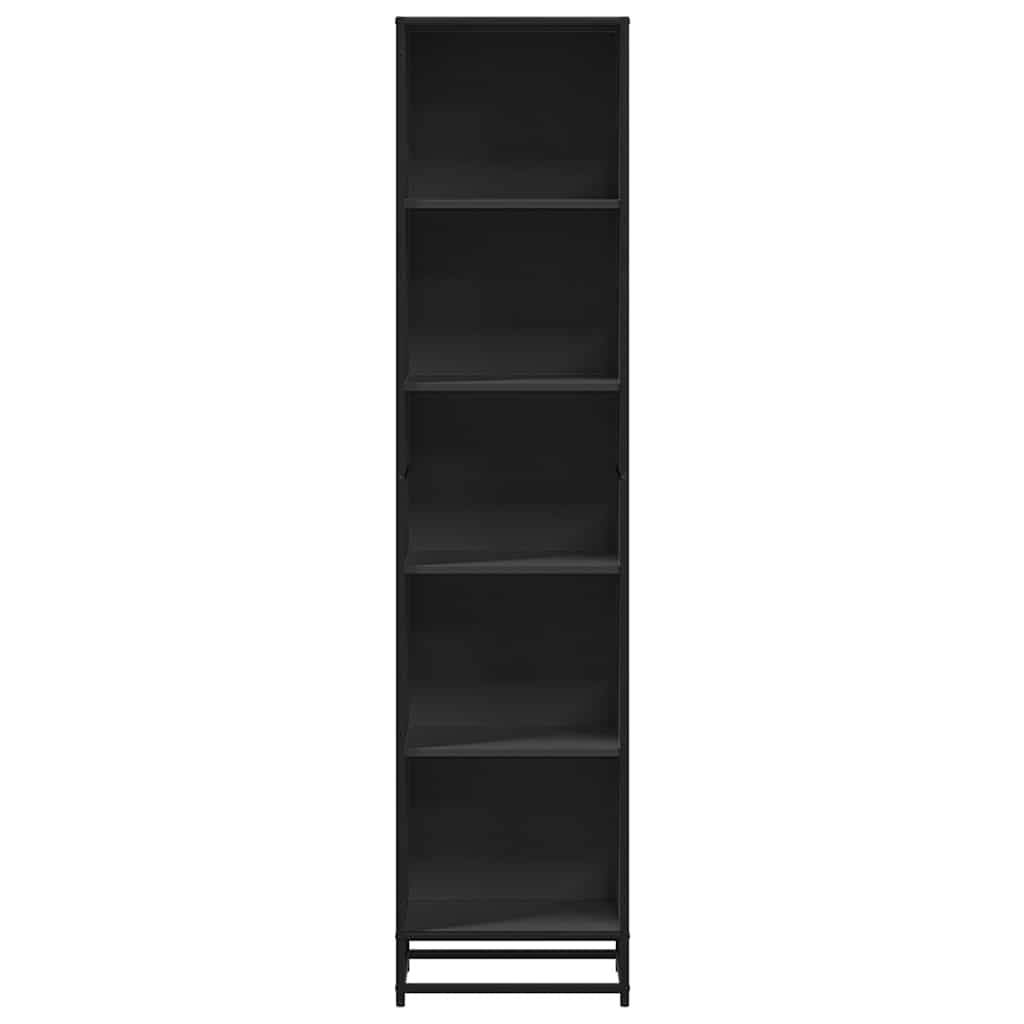 Bokhylle svart 40x35x170,5 cm konstruert tre