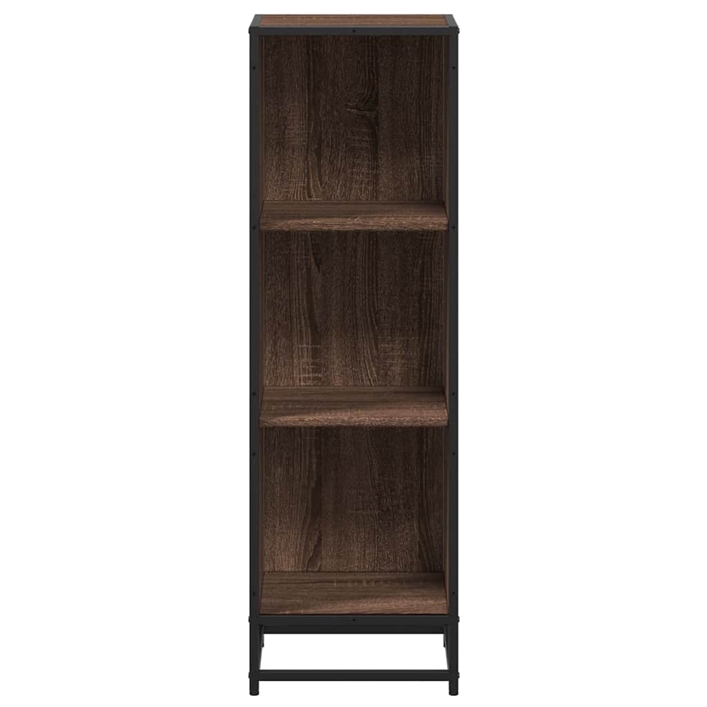 Bokhylle brun eik 33,5x33x107,5 cm konstruert tre