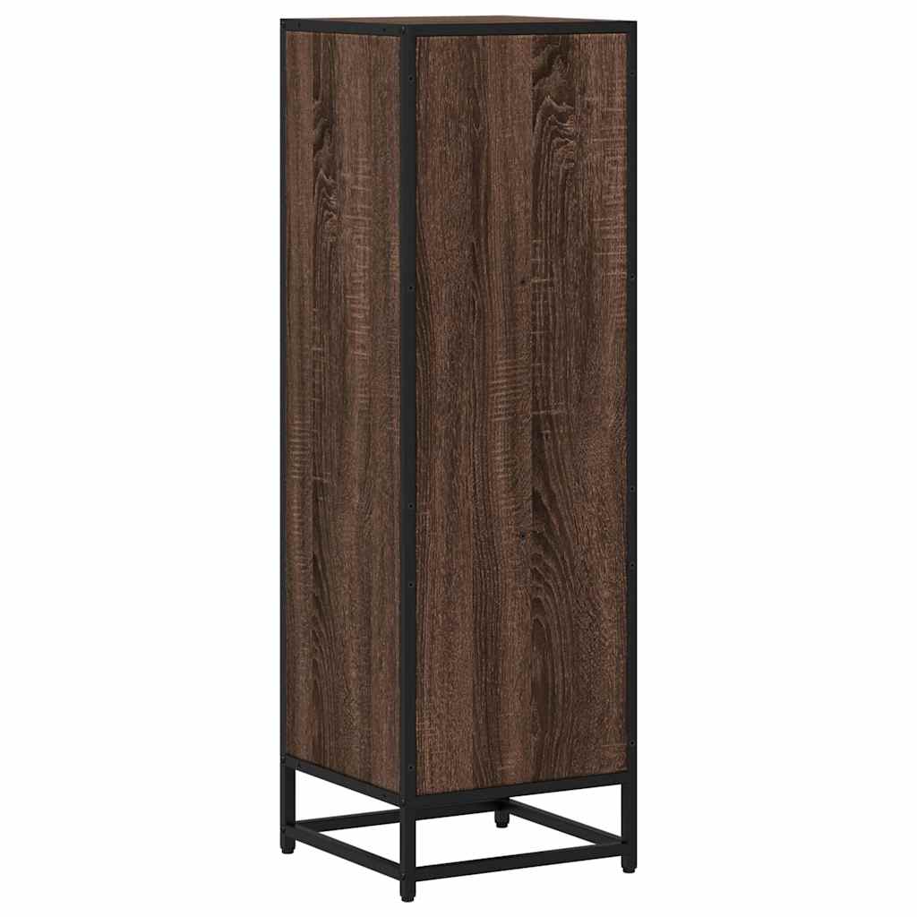 Bokhylle brun eik 33,5x33x107,5 cm konstruert tre