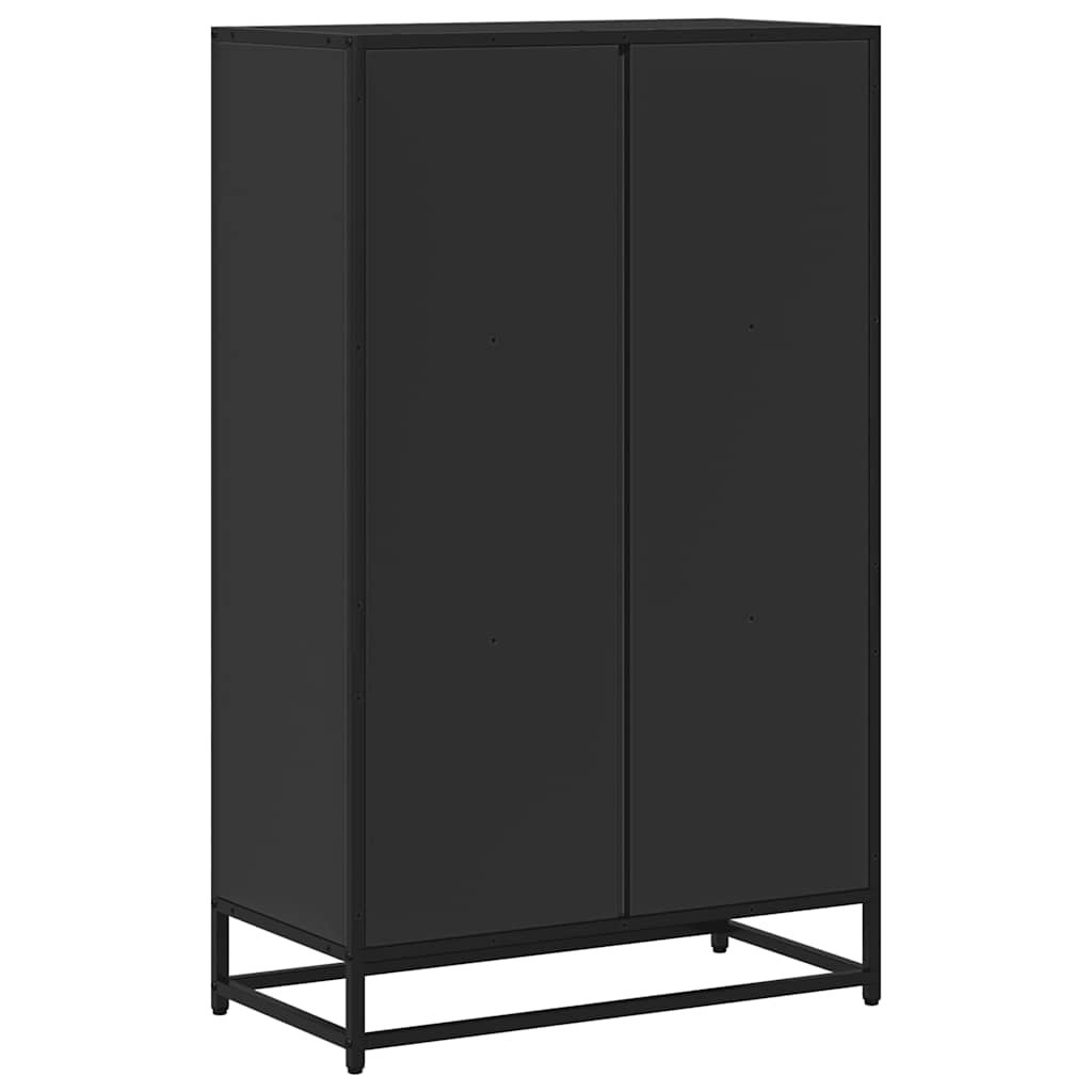 Bokhylle svart 65,5x33x107,5 cm konstruert tre