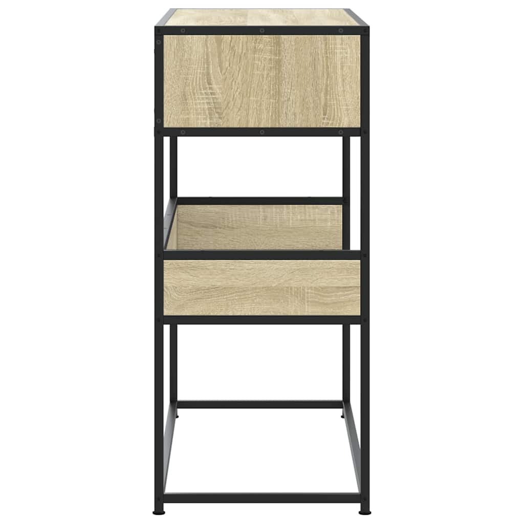 Konsollbord sonoma eik 90x35x80 cm konstruert tre