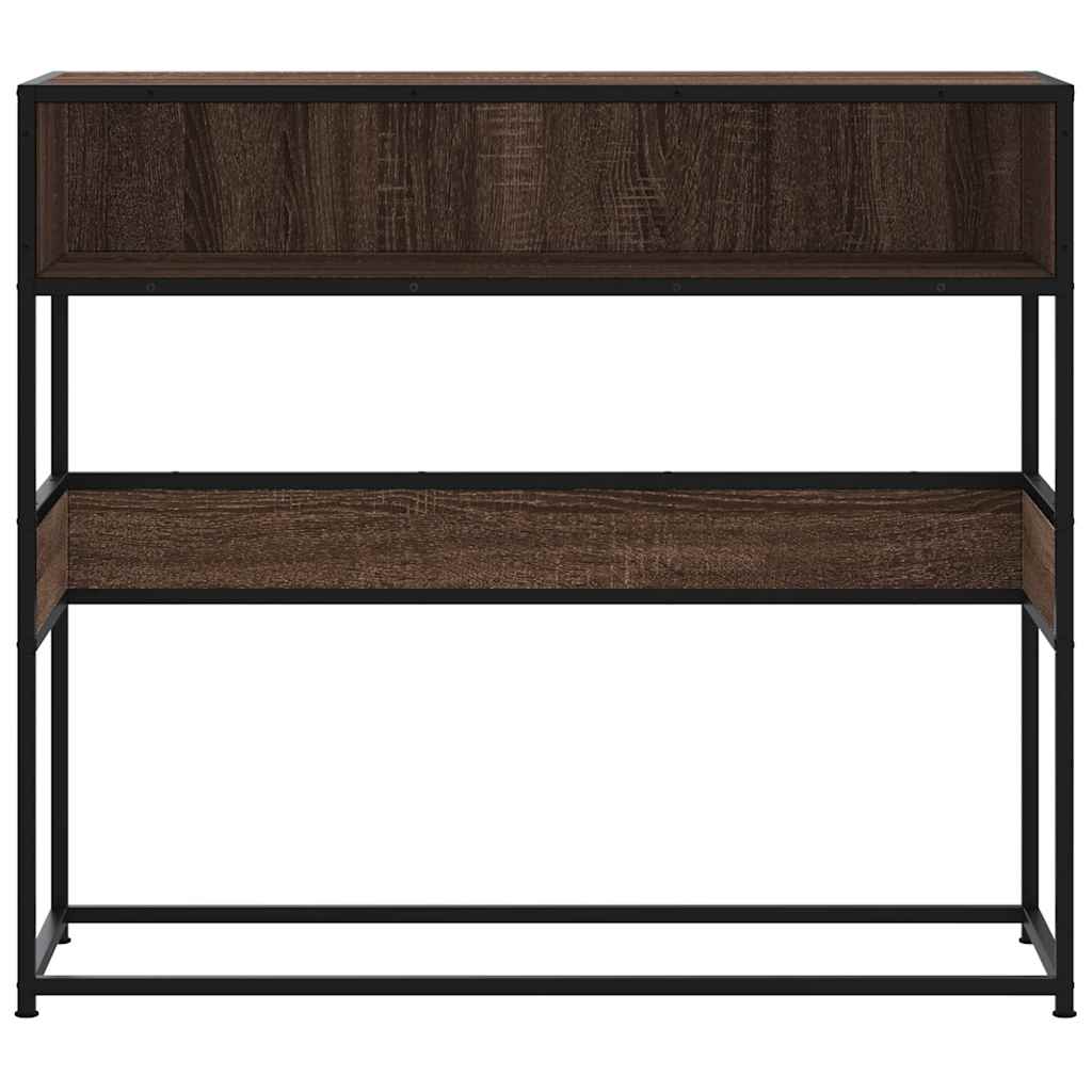 Konsollbord brun eik 90x35x80 cm konstruert tre
