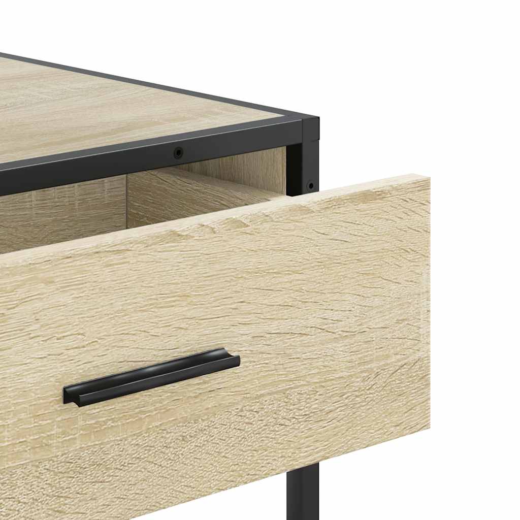 Konsollbord sonoma eik 90x35x80 cm konstruert tre