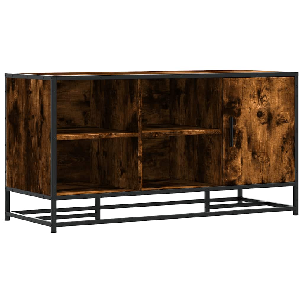 Skobenk røkt eik 100x40x53,5 cm konstruert tre og metall