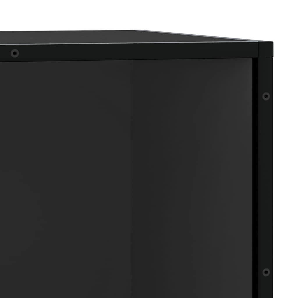 Skobenk svart 80x40x53,5 cm konstruert tre og metall
