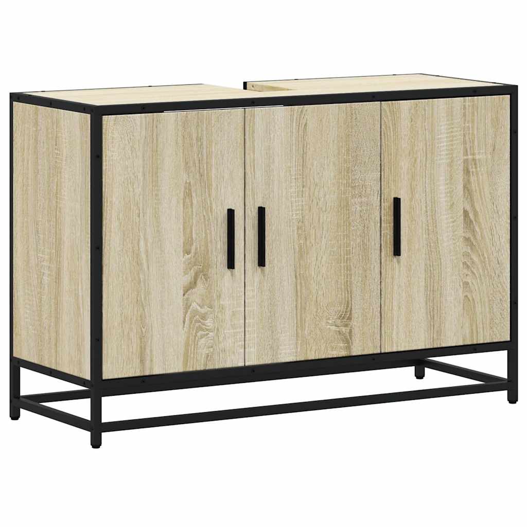 Baderomsskap Sonoma eik 90x33x60 cm konstruert tre