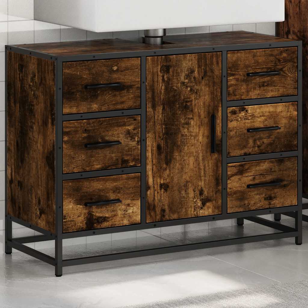 Servantskap røkt eik 80x33x60 cm konstruert tre
