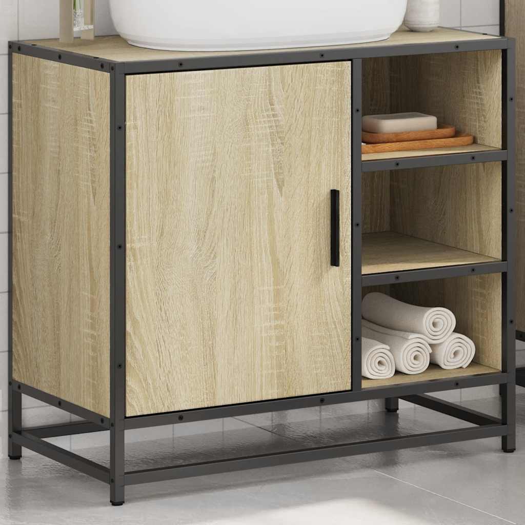 Baderomsskap Sonoma eik 65x33x60 cm konstruert tre