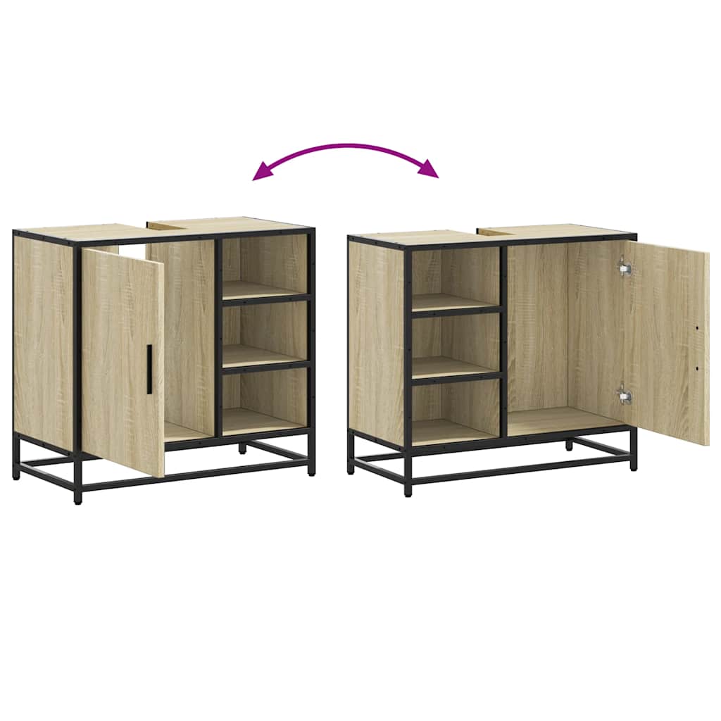 Baderomsskap Sonoma eik 65x33x60 cm konstruert tre
